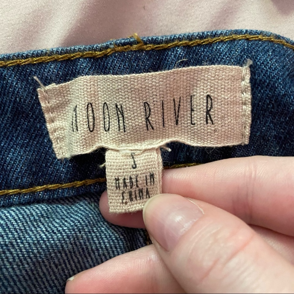Moon River Denim Panel Circle Skirt Small - Picture 5 of 6